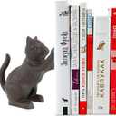 Cat Decorative Bookends, Unique Cast Iron Animal Shape Book Ends to Hold Books Heavy Duty, for Home Library Office Shelf Decoration, Vintage Antique Home Decor