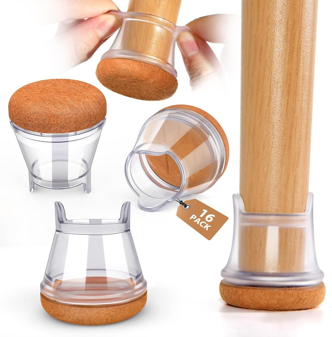 STN Chair Leg Floor Protectors Floor Protectors for Chairs Leg Protectors for Hardwood Floors Reduce Noise (L-(1.1"-1.25"))