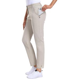 Hiverlay Womens Golf Pants Stretch Work Ankle Pants with Pockets Quick Dry Straight Business Casual Hiking Pants (XX-Large, Light Khaki)
