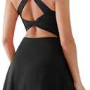 BRXL Built-in Pull Down Shorts and Bra Tennis Dress for Women UPF50+ Athletic Pickleball Workout Sports Active Exercise Golf (Medium, Black)