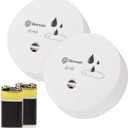Geevon 2 Pack Water Leak Detectors, 100dB Water Sensor Alarms Flood Detector for Basements, Bathrooms, Laundry Rooms, Kitchens, Garages, and Attics, Water Alarms Battery-Operated (Battery Included)