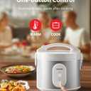 TOSHIBA Rice Cooker & Steamer Simple 5.5 Cup(Uncooked) with Steaming Basket, Removable Non-Stick Inner Pot & Inner Lid, for Soups, Stews, Grains&Oatmeal, One Touch&Keep Warm Function, Silvery White