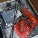 Furnulem Black Nightstand with Wood Shelf, Bed Side Table with Led Light and Charging Station, 25.8 Inch End Table with 3 Fabric Storage Drawers, Small Night Stand for Bedroom Furniture