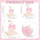 Lineshading 3 Pcs Silly Goose Birthday Party Decoration Pink Bow Wooden Silly Goose Baby Shower Decor Funny Table Centerpiece Gift for Party Favor Desk Tiered Tray, 5.9/4.7/3.9 Inch
