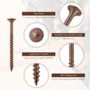 #10 x2-1/2 Deck Screws, 5LB Star Drive Wood Screws, 367Pcs Rust Resistant Timber Screws for Timber/Log/Landscaping Wood, T25 Star Bit Included, Brown