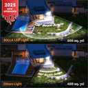 450W 2024 Plus New Upgraded LED Outdoor Flood Light, 45000LM 6000K Daylight White IP66 Waterproof, Stadium Lights, 3 Heads Adjustable Outdoor Floodlight Security Lights for Yards, Patios, Street (Black)