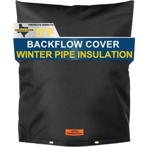 Backflow Preventer Cover Insulated with Thicker 7 Layers Fabric, 24" W x 30" H Backflow Cover with Aluminum Foil Layer for Winter Pipe Freeze Protection, Backflow Insulation Cover (Black)