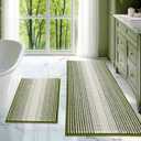 BSICPRO Bathroom Rugs and Mats Sets, 2 Piece Thick Absorbent Chenille Bath Mat Rug Set Non Slip, Soft Shaggy Bath Room Floor Mats for Bathroom, Machine Washable (Sage, 20" x 47" Plus 16" x 24")