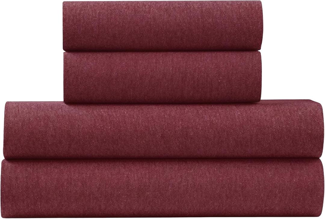 U.S. POLO ASSN. Jersey Knit Sheet Set, Cotton Blend, T-Shirt & Pajama Feel, Deep Pocket, Wrinkle-Resistant, Cooling & Breathable, Everyday Comfort Stretch