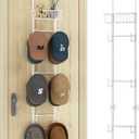 HapiRm Over Door Hat Rack - Wall Mounted Hat Holder with 6 Hooks and Metal Basket Design, Baseball Cap Organizer Storage Up to 32 Caps for Door, Bedroom, Closet (White) (1 Pack)