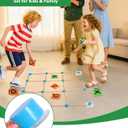 2-in-1 Giant Tic Tac Toe and Can Toss Game - Outdoor Games for Kids & Family, Backyard and Indoor Party Game Set with Bean Bags & Storage Bag