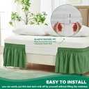 Biscaynebay Wrap Around Bed Skirts for Queen Beds 19" Long Drop, Sage Adjustable Elastic Dust Ruffles Easy Fit Wrinkle Resistant Silky Luxurious Fabric Machine Washable