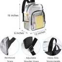 Clear Backpack Heavy Duty - 16x12x6 in Large Transparent Backpacks for School, College, Work - See Through PVC Plastic Bookbag for Girls Boys (Black)