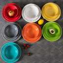 6 x Rustic Melamine Dinner Plates, 11 inch Melamine Plates Set of 6, Large Salad/Dessert Plates, Unbreakable Colorful Serving Dishes Set for Indoor and Outdoor, Assorted Color
