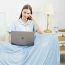 HYLEORY Cooling Blankets for Hot Sleepers, Cool Summer Blanket Keep Body Cool for Night Sweats Double Sided Lightweight Breathable Blanket for Bed Couch Sofa, King (108"x90"), Light Blue