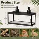 Bearded Dragon Tank, 80 Gallon Reptile Tank with Removable Sliding Door & Lock, Top Split Into 2 Openable Lockable Panels for Ventilation & Easy Feeding, Easy to Assemble.