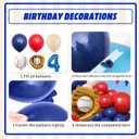Baseball Balloon Arch with 40-Inch Navy Blue Number 4 Balloon, 4th Birthday Party Decorations for Boys with Red Blue Nude Baseball Glove Foil Balloons for 4 year old Birthday Sport Party Baby Shower