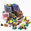 30Pcs Mystery Mini Animals Figures Set, 3D Printed Small Animal Flexible Fidget , 3D Printed Cute Animal Home, Executive Desk for Christmas Decoration, Tiny Animals Figurines Exquisite Cute Pet