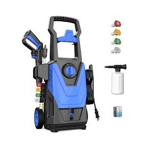AgiiMan Electric Pressure Washer - 4000 PSI Max 3.2 GPM Power Washer Electric Powered with 20FT Hose, 4 Nozzles, Foam Cannon, High Pressure Cleaner Machine for Cars, Patios, Driveways, Fences, Blue
