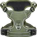 HEELE Dog Harness, No Pull Adjustable Padded Reflective Harness for Dogs with Handle for Walking Training, Green, M