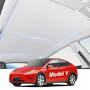 Original Sunshade Roof with 2Pcs Windows Sunshades for Tesla Model Y(2020-2024),Heat Insulation Foldable Privacy All-Season Roof Glass Sun Shade for Model Y,No Sagging Modle Y Accessories 2025