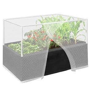 UNIFAMILY 4X2.6X1.3FT Fabric Raised Garden Bed Kit, Breathable Raised Garden Bed with Cover, Garden Beds Outdoor with Plant Protection Mesh Netting for Vegetable, Flower, Herbs and Strawberry