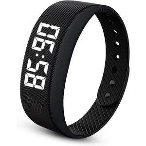 Waterproof Vibrating Alarm Clock Watch with Light-Up Display, Dual Alarms for Sleep & Sports Timekeeping, USB Charging, Ideal for Students & Athletes (Black)