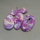 Soft Unicorn Hooded Robe with Matching Slippers Headband and Blindfold for Girls, Purple 4-5T