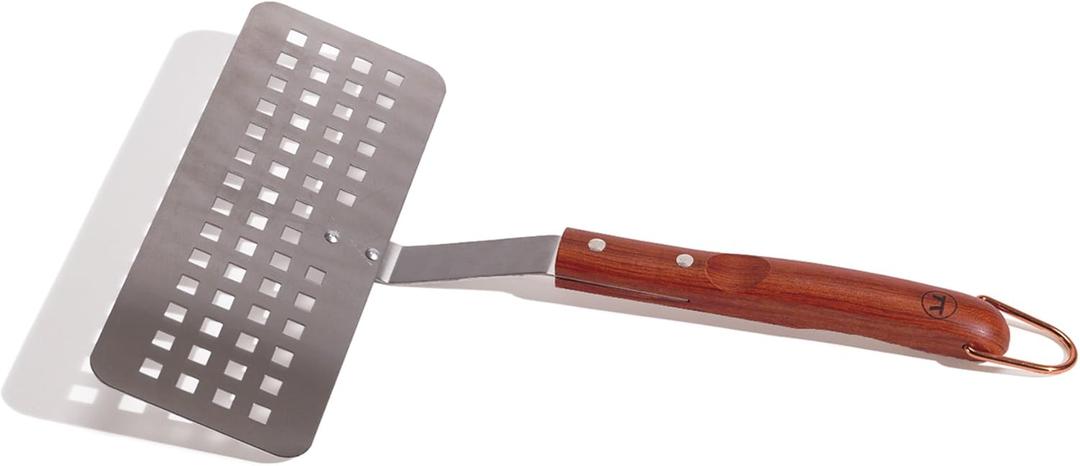 Outset Rosewood Collection Slotted Fish Spatula, Stainless Steel, 1.5 x 10 x 15 inches
