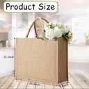 Reginary Burlap Jute Tote Bags Large Jute Tote with Handles Blank Burlap Gift Totes Reusable Grocery Shopping Bags