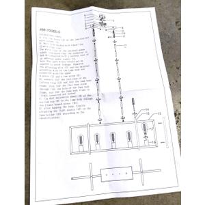 5-Light Kitchen Island Lighting, Farmhouse Pendant Island Light Fixture with Glass Shades, Black and Gold Chandelier for Dining Room, Restaurant, Foyer