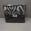 OLANLY Outdoor Rug Waterproof 6x9 ft Clearance, Reversible Outdoor Plastic Straw Rug with Floral Pattern, RV Mat for Patio, Camping, Balcony, Deck, Backyard, Black & White