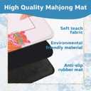 Preppy Pink and Orange Tiger Mahjong Mat for Table 31.5 X 31.5 in, Mahjong Gifts for Women, Maximalist Funky Retro Eclectic Home Decor Anti-Slip Table Cover Tablecloth for Poker Board Card Tile