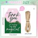 2 x Honoson 100 Pcs Witch Themed Thank You Tags Pink and Green Magical Tags Witch Party Favors Thank You for Making My Day Goodie Gift Bags with Strings for Girls Women