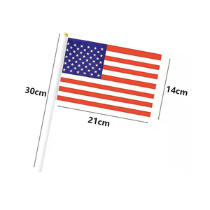 2 Pcs Small American Flags  5.5 x 8.3 Inch Hand Held Mini Flags for Independence Day Lawn Memorial Day Parades
