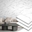 Art3d 10-Pack 24"x12" SPC Wall Panels, 20 Sq.feet Waterproof Click Lock Panels for Interior Wall Decor, Rigid Core Wall Panel for Bathroom, Kitchen, Living Room, Pure Marble White