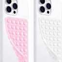 Anteel 2 Pack Silicone Suction Cup Phone Case Mount Double Sided, Hands-Free Silicon Phone Grip with Higher Suction Power for Selfies and Videos, Non Slip Phone Accessories (LightPink&White)