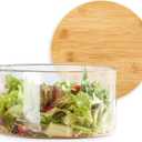 190oz Extra Large Glass Trifle Bowl with Lid, Modern Design Clear Glass Round Dessert Centerpiece Serving Bowl for Laying Ice Cream Cakes, Salad, Fruit, Microwave & Dishwasher Safe