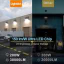 Lightdot 4Pack 200W LED Wall Pack Lights, 100-277v Full Cut Off Dusk to Dawn Photocell, 30000Lm(150Lm/W) 5000K IP65 Outdoor Exterior Lighting for Garage,Warehouse,Yard,Building,Factory,ETL, Downlight 