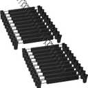 Skirt HangersPants Hangers with Clips360  Swivel Hooks Space Saving Hangers for Pants, Skirts, Clothes, Jeans (20Pack, Black)