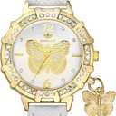 Avaner Women's Wrist Watches, Bohemia Colorful Ladies Watches, Shiny Butterfly Leather Watches (White)