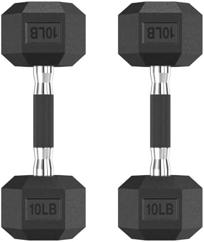 HANDBODE Hex Dumbbell Set, 2.5-65 lb Rubber Encased Exercise & Fitness Dumbbells, Weights Dumbbells Set of 2, Hand Weight for Strength Training