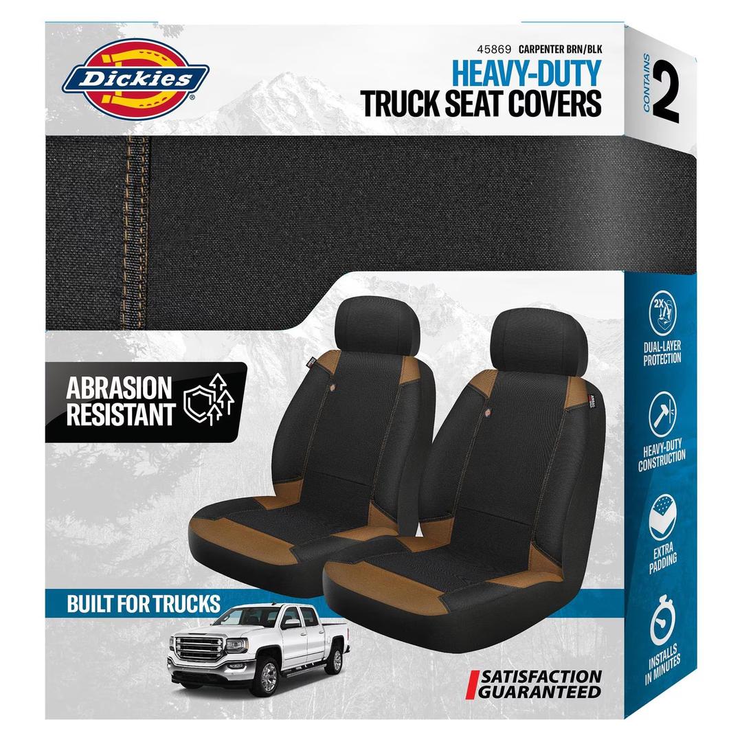Dickies® Carpenter Truck Seat Covers - Black Brown