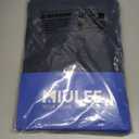 MIULEE Navy Blue Short Linen Curtains 45 Inch Length 2 Panels for Boys Bedroom Bathroom, Soft Thick Linen Textured Natural Kitchen Window Drapes Semi Sheer Light Filtering Back Tab Burlap Look Decor