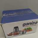 GANIZA Food Processors, Electric Food Chopper with Meat Grinder & Vegetable Chopper - 2 Bowls (8 Cup+8 Cup) with Powerful 450W Copper Motor - Includes 2 Sets of Bi-Level Blades for Fruits/Meat/Nuts (Black)