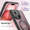 FUNMIKO for iPhone 15 Plus Case Wireless Charging & Military-Grade Protection - Cute Floral Design for Women Girls, Non-Slip Matte Cover with Shockproof Corners - Artistic Bows