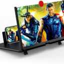 12" Screen Magnifier for Cell Phone, Mobile Phone 3D HD Magnifying Projector Screen Enlarger for Movies, Videos and Gaming, Foldable Phone Stand with Screen Amplifier,Compatible with All Phones