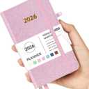 Forvencer Pocket Planner 2026-2027, Weekly Monthly Planners for Purse, 3.5" x 6", July 2026-June 2027, Cute Small Daily Academic Calendar, Elastic Band, Hardcover Agenda for Women, Teacher (Glitter-Purple)