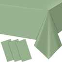 3Pack Sage Green Plastic Tablecloths for Rectangle Tables, Light Green Disposable Tablecloth, Waterproof Sage Green Table Cover for Birthday Bridal Wedding Baby Shower Party Decorations, 54 X 108Inch