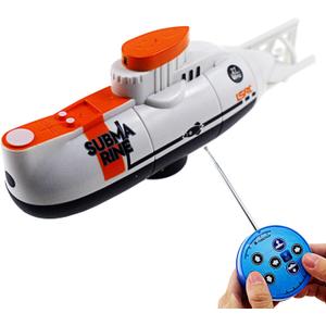 Tipmant RC Submarine Toy Remote Control Boat Underwater Diving Waterproof for Fish Water Tank Kids Birthday Gift (White)